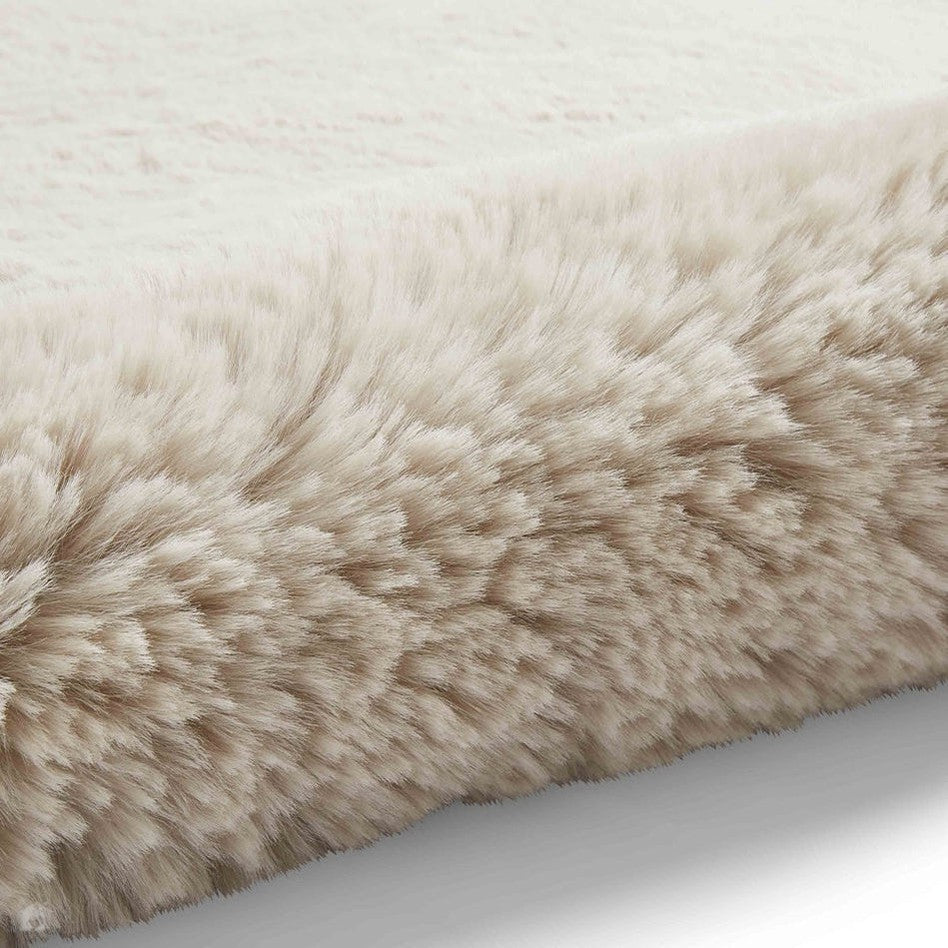Super Teddy Faux Fur Beige Rug 080 x 150 cm Lowest Price £89.00 | Rug Love