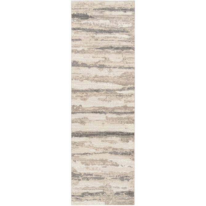 Sustainable Trends SUT03 Modern Abstract Horizontal Stripe Hi Low Textured Soft Recycled Polyester Low Profile Durable Short Pile Taupe Beige/Ivory/Grey/Charcoal Rug-Nourison-Rug Love - The Most Loved Rug Store
