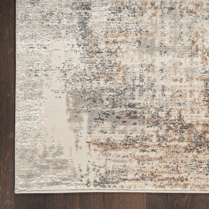 Sustainable Trends SUT04 Modern Abstract Distressed Hi Low Textured Soft Recycled Polyester Low Profile Durable Short Pile Beige/Grey/Cream/Rust Rug-Nourison-Rug Love - The Most Loved Rug Store