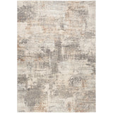 Sustainable Trends SUT04 Modern Abstract Distressed Hi Low Textured Soft Recycled Polyester Low Profile Durable Short Pile Beige/Grey/Cream/Rust Rug