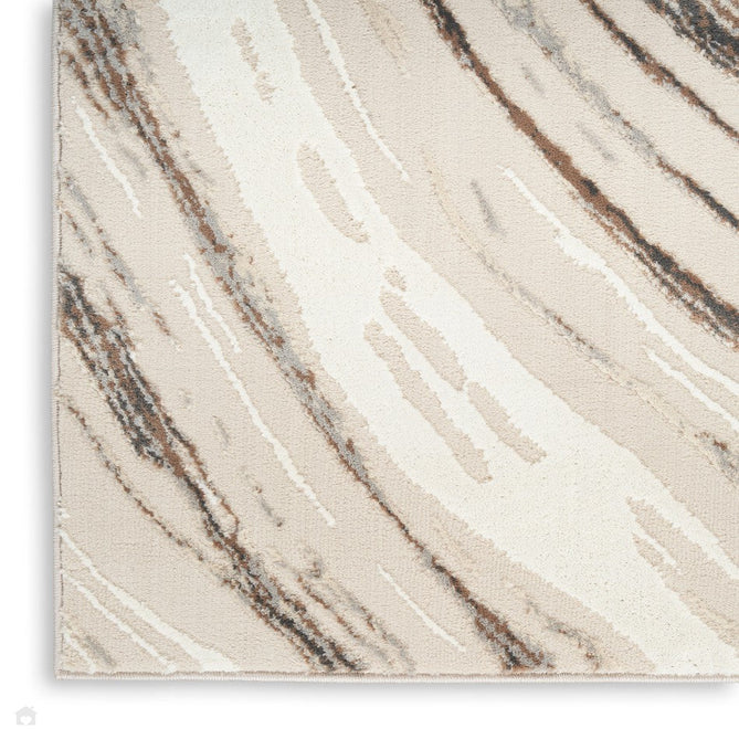 Sustainable Trends SUT05 Modern Abstract Marble Wave Hi Low Textured Soft Recycled Polyester Low Profile Durable Short Pile Beige/Grey/Cream/Taupe Rug-Nourison-Rug Love - The Most Loved Rug Store