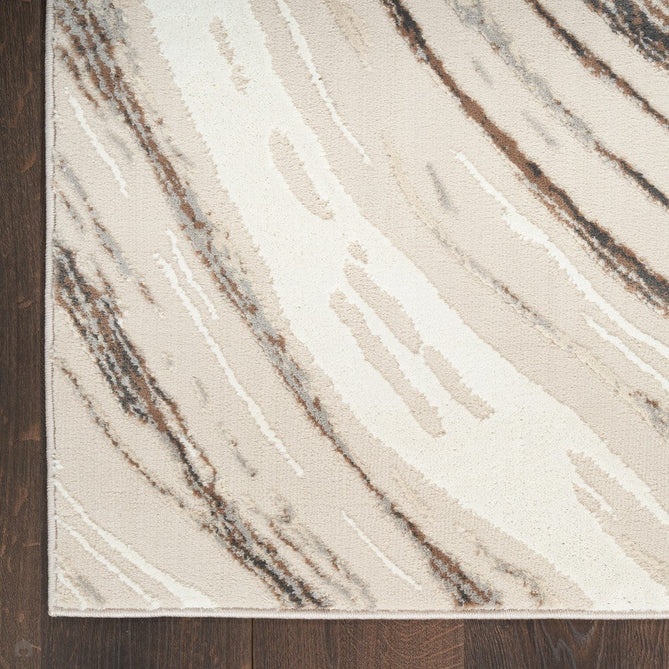 Sustainable Trends SUT05 Modern Abstract Marble Wave Hi Low Textured Soft Recycled Polyester Low Profile Durable Short Pile Beige/Grey/Cream/Taupe Runner-Nourison-Rug Love - The Most Loved Rug Store