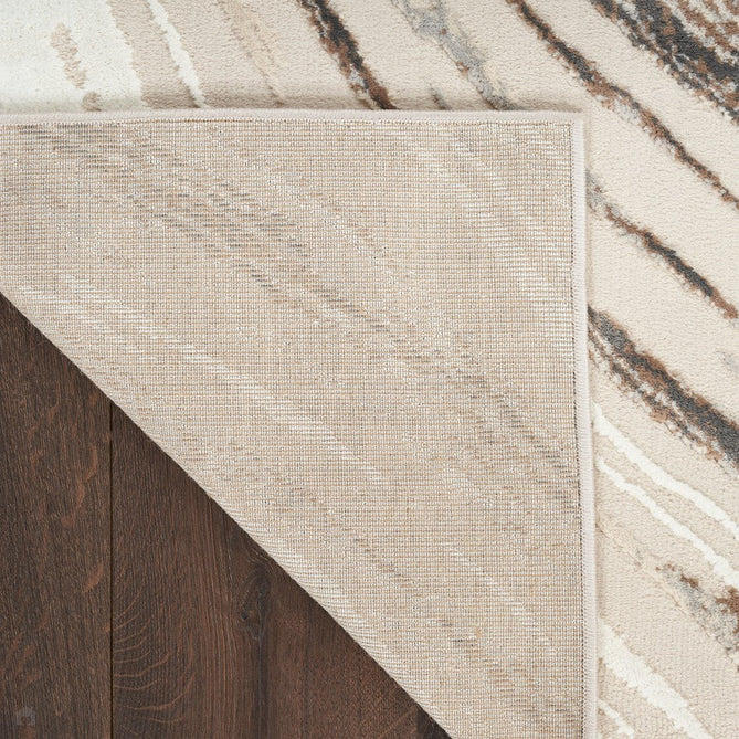 Sustainable Trends SUT05 Modern Abstract Marble Wave Hi Low Textured Soft Recycled Polyester Low Profile Durable Short Pile Beige/Grey/Cream/Taupe Runner-Nourison-Rug Love - The Most Loved Rug Store