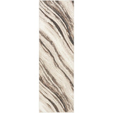 Sustainable Trends SUT05 Modern Abstract Marble Wave Hi Low Textured Soft Recycled Polyester Low Profile Durable Short Pile Beige/Grey/Cream/Taupe Runner