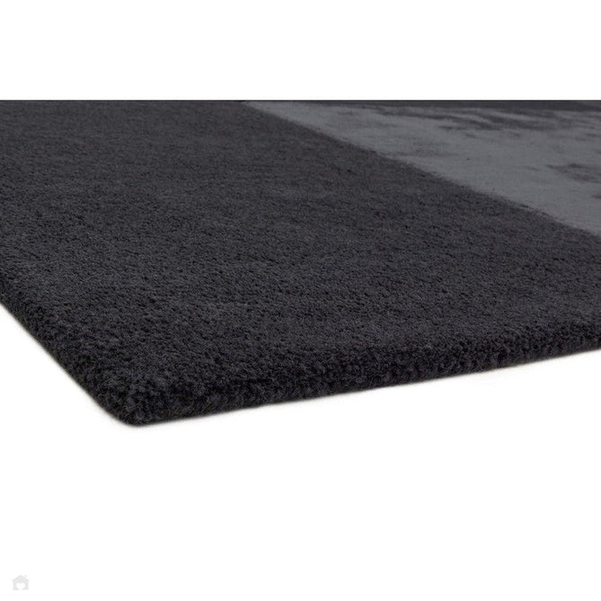 Tate Modern Plain Geometric Tonal Texture Metallic Shimmer Hand-Carved High-Density Wool&Viscose Charcoal Grey Rug-Asiatic Carpets-Rug Love - The Most Loved Rug Store