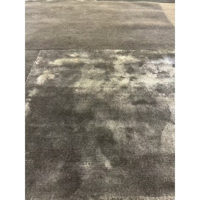 Tate Modern Plain Geometric Tonal Texture Metallic Shimmer Hand-Carved High-Density Wool&Viscose Charcoal Grey Rug-Asiatic Carpets-Rug Love - The Most Loved Rug Store