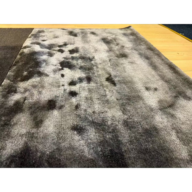 Tate Modern Plain Geometric Tonal Texture Metallic Shimmer Hand-Carved High-Density Wool&Viscose Charcoal Grey Rug-Asiatic Carpets-Rug Love - The Most Loved Rug Store