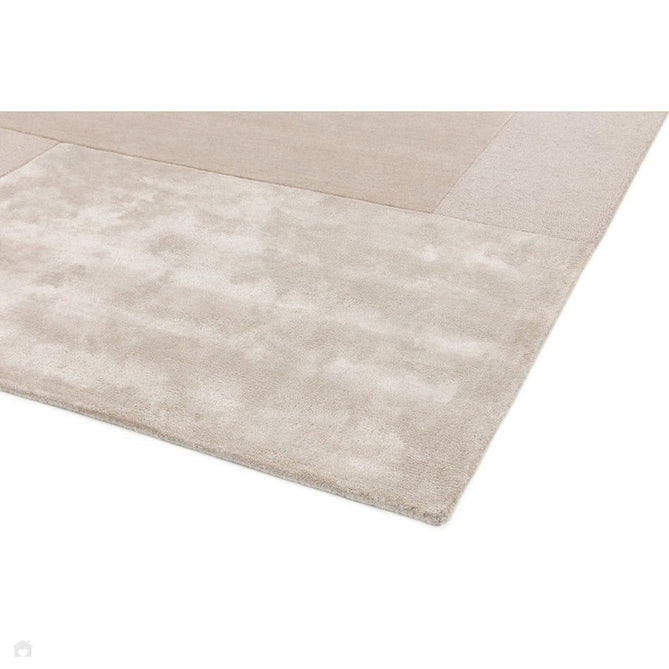 Tate Modern Plain Geometric Tonal Texture Metallic Shimmer Hand-Carved High-Density Wool&Viscose Ivory Rug-Asiatic Carpets-Rug Love - The Most Loved Rug Store