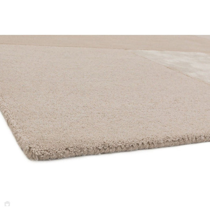 Tate Modern Plain Geometric Tonal Texture Metallic Shimmer Hand-Carved High-Density Wool&Viscose Ivory Rug-Asiatic Carpets-Rug Love - The Most Loved Rug Store