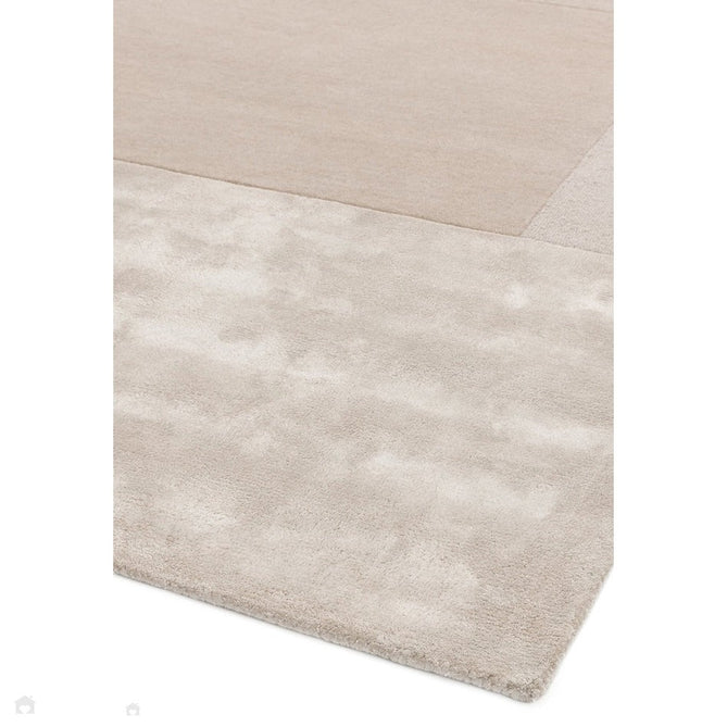 Tate Modern Plain Geometric Tonal Texture Metallic Shimmer Hand-Carved High-Density Wool&Viscose Ivory Rug-Asiatic Carpets-Rug Love - The Most Loved Rug Store