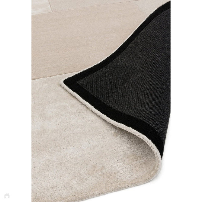 Tate Modern Plain Geometric Tonal Texture Metallic Shimmer Hand-Carved High-Density Wool&Viscose Ivory Rug-Asiatic Carpets-Rug Love - The Most Loved Rug Store