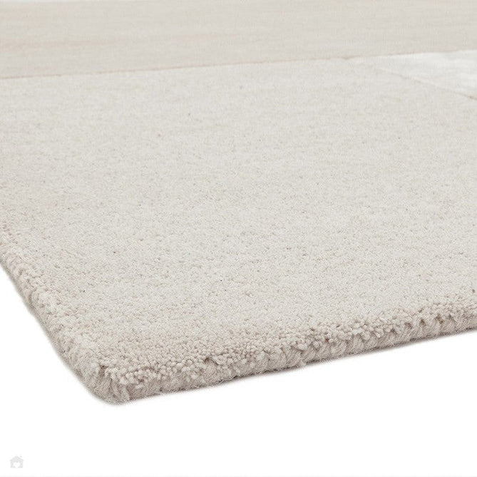 Tate Modern Plain Geometric Tonal Texture Metallic Shimmer Hand-Carved High-Density Wool&Viscose Ivory Rug-Asiatic Carpets-Rug Love - The Most Loved Rug Store