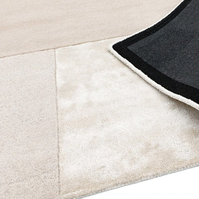 Tate Modern Plain Geometric Tonal Texture Metallic Shimmer Hand-Carved High-Density Wool&Viscose Ivory Rug-Asiatic Carpets-Rug Love - The Most Loved Rug Store