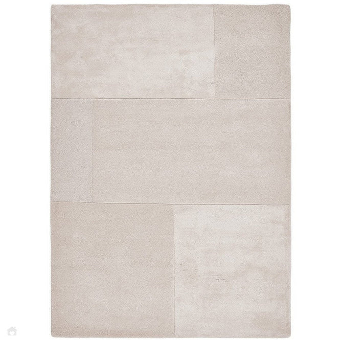 Tate Modern Plain Geometric Tonal Texture Metallic Shimmer Hand-Carved High-Density Wool&Viscose Ivory Rug-Asiatic Carpets-Rug Love - The Most Loved Rug Store