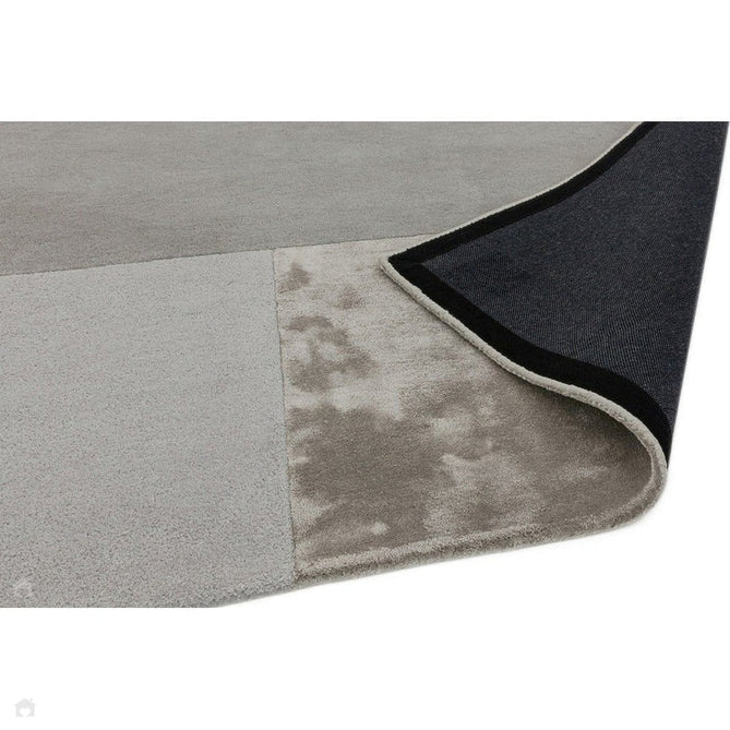 Tate Modern Plain Geometric Tonal Texture Metallic Shimmer Hand-Carved High-Density Wool&Viscose Silver Rug-Asiatic Carpets-Rug Love - The Most Loved Rug Store