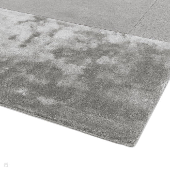 Tate Modern Plain Geometric Tonal Texture Metallic Shimmer Hand-Carved High-Density Wool&Viscose Silver Rug-Asiatic Carpets-Rug Love - The Most Loved Rug Store