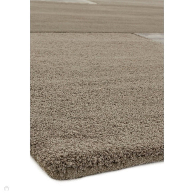 Tate Modern Plain Geometric Tonal Texture Metallic Shimmer Hand-Carved High-Density Wool&Viscose Smoke Warm Taupe Rug-Asiatic Carpets-Rug Love - The Most Loved Rug Store