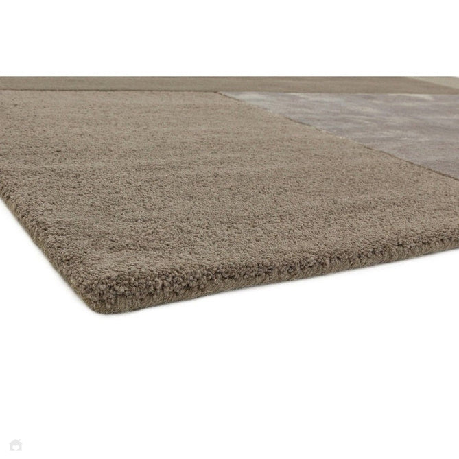 Tate Modern Plain Geometric Tonal Texture Metallic Shimmer Hand-Carved High-Density Wool&Viscose Smoke Warm Taupe Rug-Asiatic Carpets-Rug Love - The Most Loved Rug Store