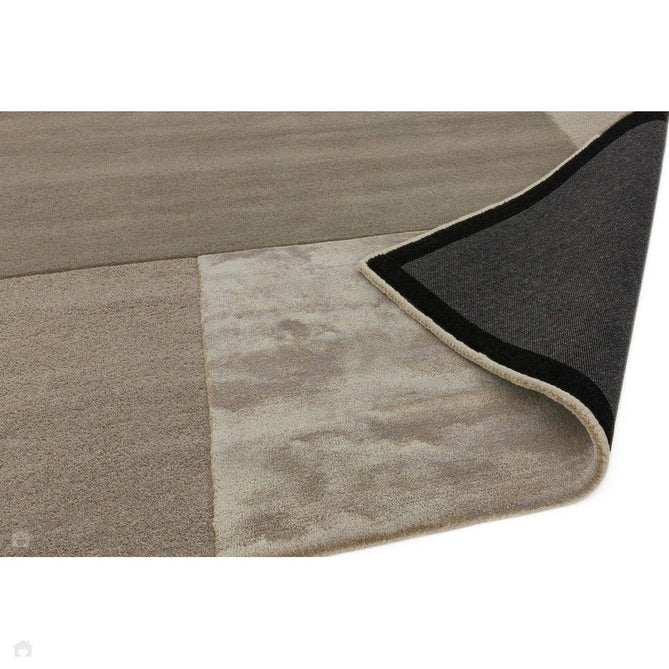 Tate Modern Plain Geometric Tonal Texture Metallic Shimmer Hand-Carved High-Density Wool&Viscose Smoke Warm Taupe Rug-Asiatic Carpets-Rug Love - The Most Loved Rug Store