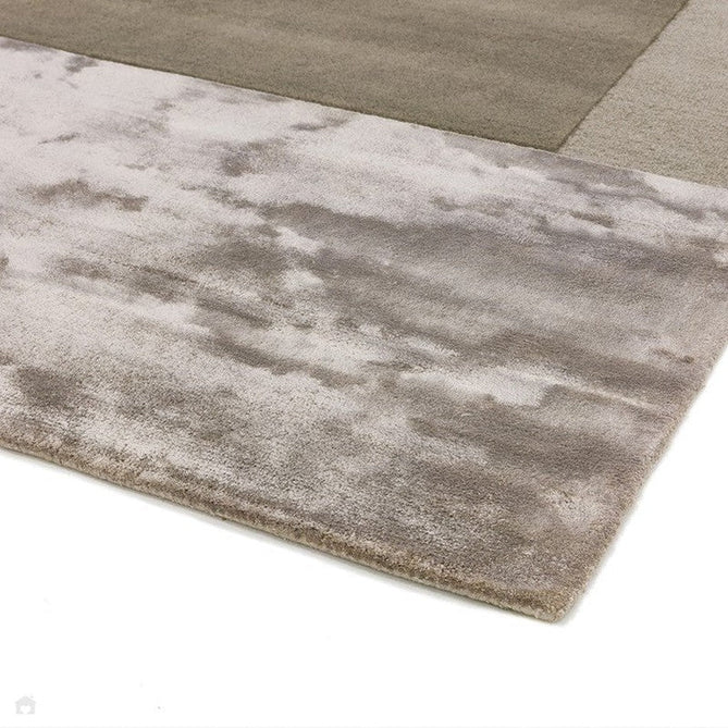 Tate Modern Plain Geometric Tonal Texture Metallic Shimmer Hand-Carved High-Density Wool&Viscose Smoke Warm Taupe Rug-Asiatic Carpets-Rug Love - The Most Loved Rug Store