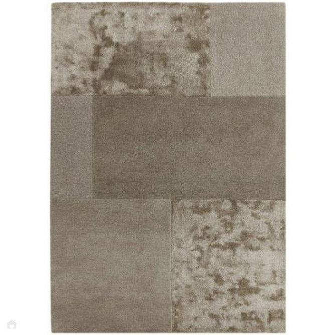 Tate Modern Plain Geometric Tonal Texture Metallic Shimmer Hand-Carved High-Density Wool&Viscose Smoke Warm Taupe Rug-Asiatic Carpets-Rug Love - The Most Loved Rug Store