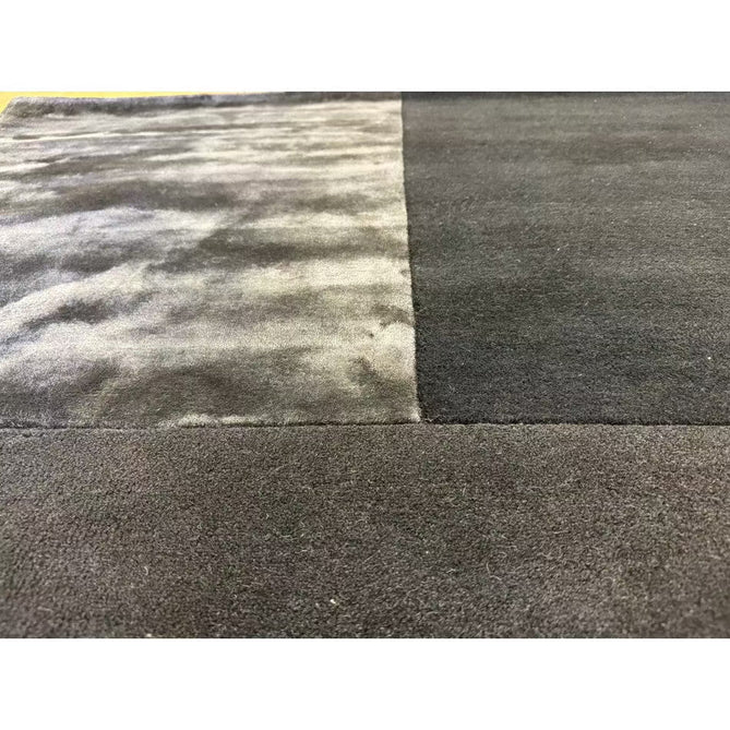 Tate Modern Plain Geometric Tonal Textures Hand-Carved High-Density Wool&Viscose Charcoal Grey Rug-Asiatic Carpets-Rug Love - The Most Loved Rug Store