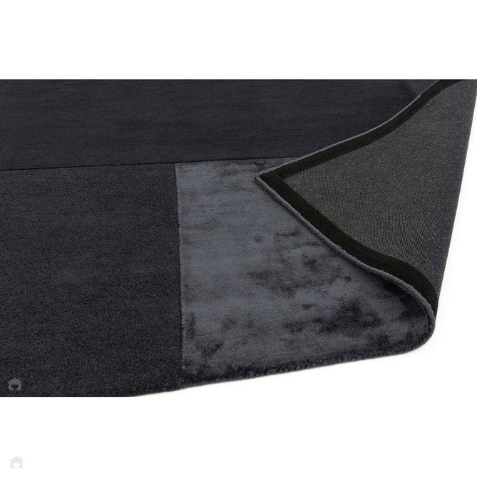 Tate Modern Plain Geometric Tonal Textures Hand-Carved High-Density Wool&Viscose Charcoal Grey Rug-Asiatic Carpets-Rug Love - The Most Loved Rug Store