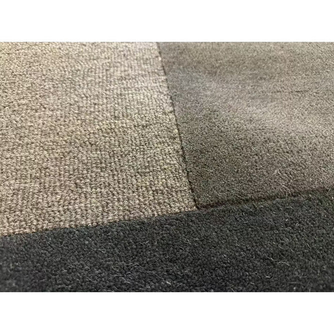 Tate Modern Plain Geometric Tonal Textures Hand-Carved High-Density Wool&Viscose Charcoal Grey Rug-Asiatic Carpets-Rug Love - The Most Loved Rug Store