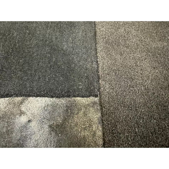 Tate Modern Plain Geometric Tonal Textures Hand-Carved High-Density Wool&Viscose Charcoal Grey Rug-Asiatic Carpets-Rug Love - The Most Loved Rug Store