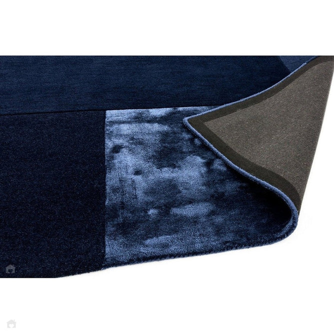 Tate Modern Plain Geometric Tonal Textures Hand-Carved High-Density Wool&Viscose Navy Rug-Asiatic Carpets-Rug Love - The Most Loved Rug Store