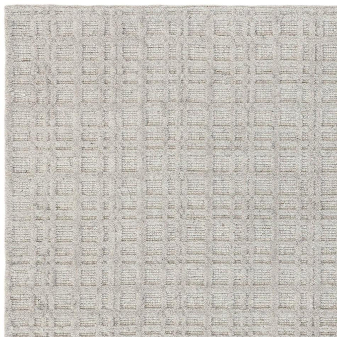 Thatch Modern Plain Geometric Grid Hand-Woven Textured Hi-Lo Ribbed Loop Pile Low-Profile Wool-Blend Greige Mist Rug-Asiatic Carpets-Rug Love - The Most Loved Rug Store