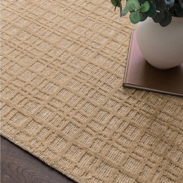 Thatch Modern Plain Geometric Grid Hand-Woven Textured Hi-Lo Ribbed Lo