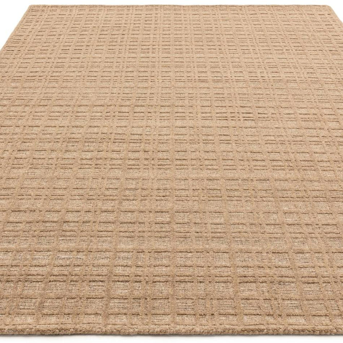 Thatch Modern Plain Geometric Grid Hand-Woven Textured Hi-Lo Ribbed Loop Pile Low-Profile Wool-Blend Honey Caramel Rug-Asiatic Carpets-Rug Love - The Most Loved Rug Store