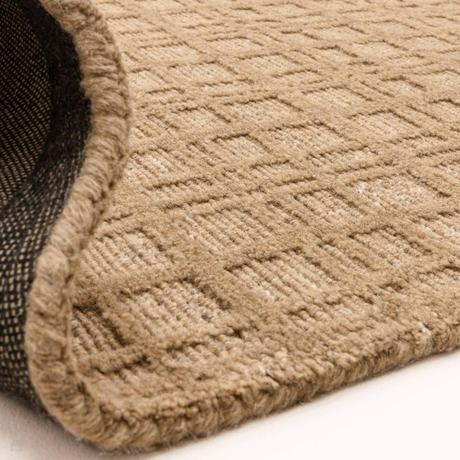 Thatch Modern Plain Geometric Grid Hand-Woven Textured Hi-Lo Ribbed Loop Pile Low-Profile Wool-Blend Honey Caramel Rug-Asiatic Carpets-Rug Love - The Most Loved Rug Store