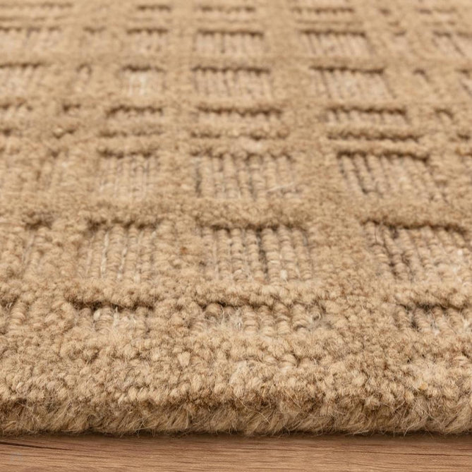 Thatch Modern Plain Geometric Grid Hand-Woven Textured Hi-Lo Ribbed Loop Pile Low-Profile Wool-Blend Honey Caramel Rug-Asiatic Carpets-Rug Love - The Most Loved Rug Store