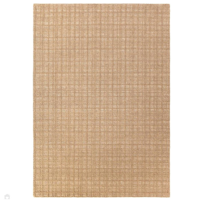 Thatch Modern Plain Geometric Grid Hand-Woven Textured Hi-Lo Ribbed Loop Pile Low-Profile Wool-Blend Honey Caramel Rug-Asiatic Carpets-Rug Love - The Most Loved Rug Store