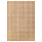 Thatch Modern Plain Geometric Grid Hand-Woven Textured Hi-Lo Ribbed Loop Pile Low-Profile Wool-Blend Honey Caramel Rug