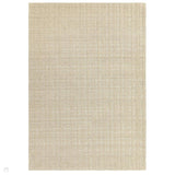 Thatch Modern Plain Geometric Grid Hand-Woven Textured Hi-Lo Ribbed Loop Pile Low-Profile Wool-Blend Sand Beige Rug