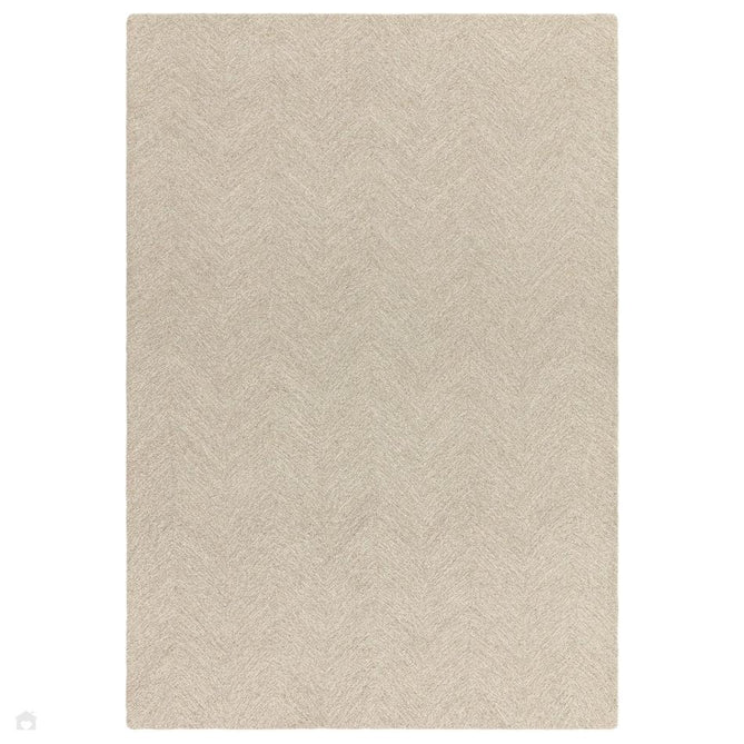 Theodore Modern Plain Subtle Chevron Hand-Woven Textured Wool Loop Pile Sand Rug 200x290 cm