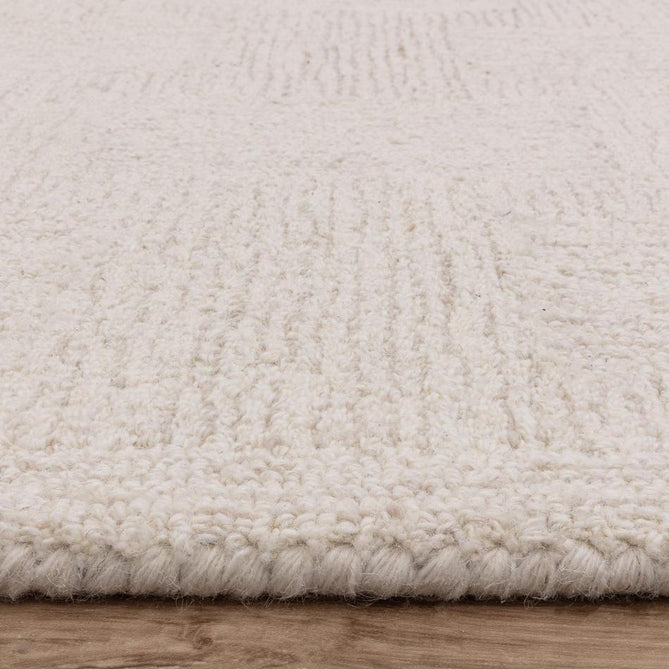 Theodore Modern Plain Subtle Cross-Hatch Hand-Woven Textured Wool Loop Pile White/Sand Rug-Asiatic Carpets-Rug Love - The Most Loved Rug Store
