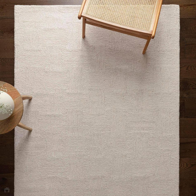 Theodore Modern Plain Subtle Cross-Hatch Hand-Woven Textured Wool Loop Pile White/Sand Rug-Asiatic Carpets-Rug Love - The Most Loved Rug Store