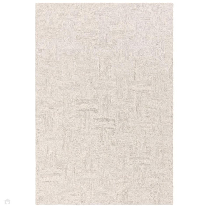 Theodore Modern Plain Subtle Cross-Hatch Hand-Woven Textured Wool Loop Pile White/Sand Rug-Asiatic Carpets-Rug Love - The Most Loved Rug Store