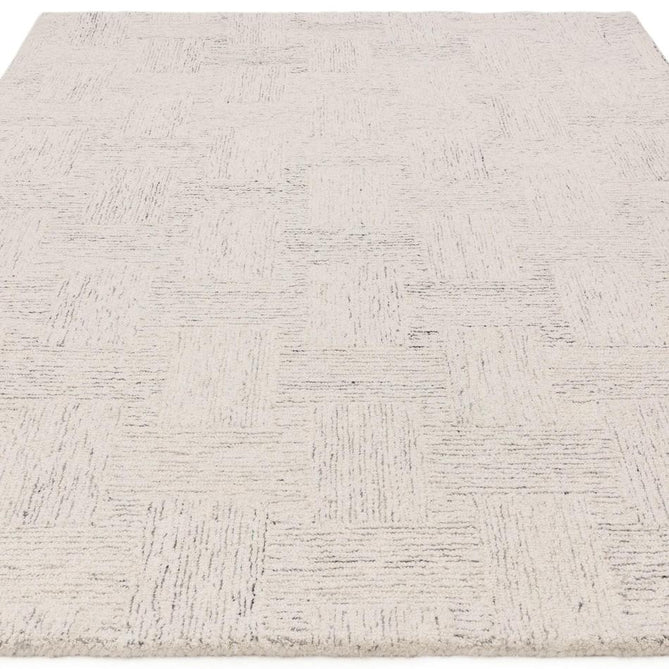 Theodore Modern Plain Subtle Cross-Hatch Hand-Woven Textured Wool Loop Pile White/Soft Black Rug-Asiatic Carpets-Rug Love - The Most Loved Rug Store