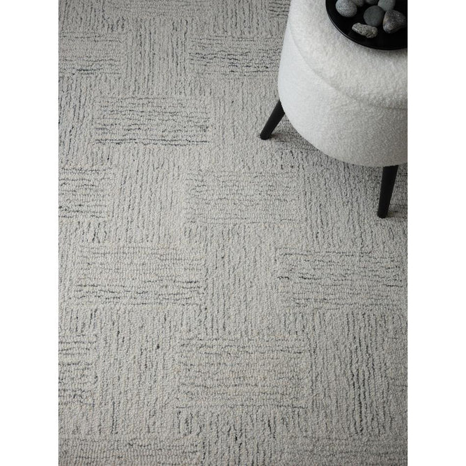 Theodore Modern Plain Subtle Cross-Hatch Hand-Woven Textured Wool Loop Pile White/Soft Black Rug-Asiatic Carpets-Rug Love - The Most Loved Rug Store