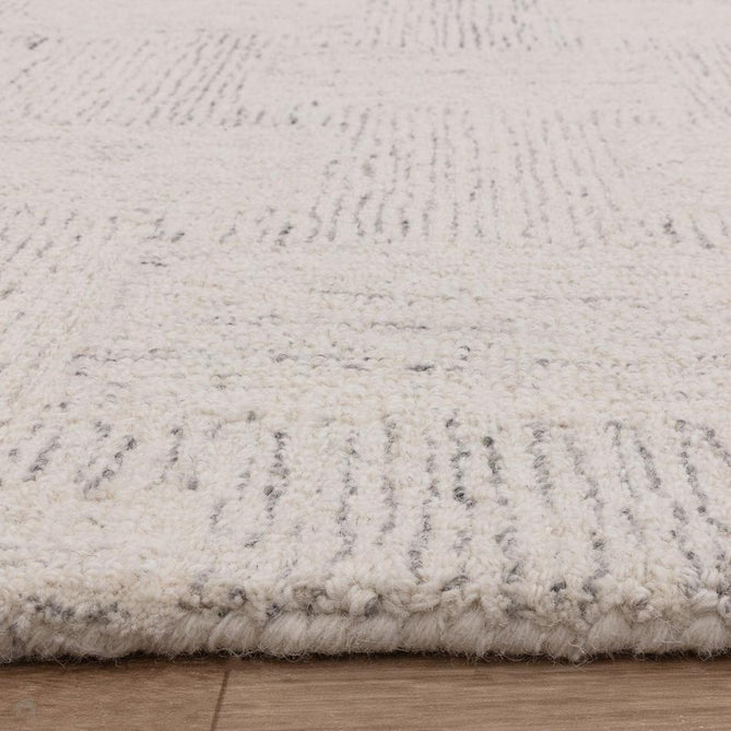 Theodore Modern Plain Subtle Cross-Hatch Hand-Woven Textured Wool Loop Pile White/Soft Black Rug-Asiatic Carpets-Rug Love - The Most Loved Rug Store