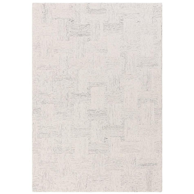 Theodore Modern Plain Subtle Cross-Hatch Hand-Woven Textured Wool Loop Pile White/Soft Black Rug-Asiatic Carpets-Rug Love - The Most Loved Rug Store