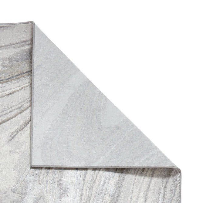Tidal TL841 Modern Abstract Distressed Metallic Shimmer Soft Smooth Textured Polyester Low Profile Short Pile Silver/Grey/Cream Rug-Think Rugs-Rug Love - The Most Loved Rug Store