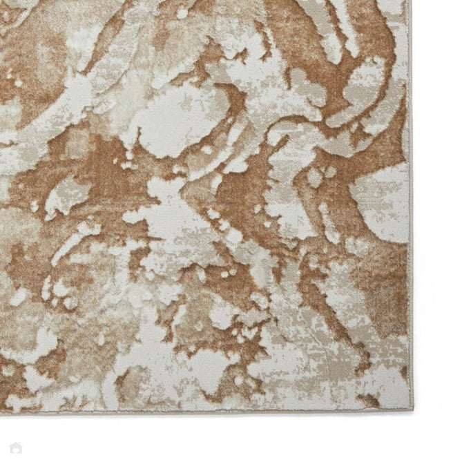 Tidal TL982 Modern Abstract Distressed Metallic Shimmer Soft Smooth Textured Polyester Low Profile Short Pile Beige/Cream/Earth Rug-Think Rugs-Rug Love - The Most Loved Rug Store