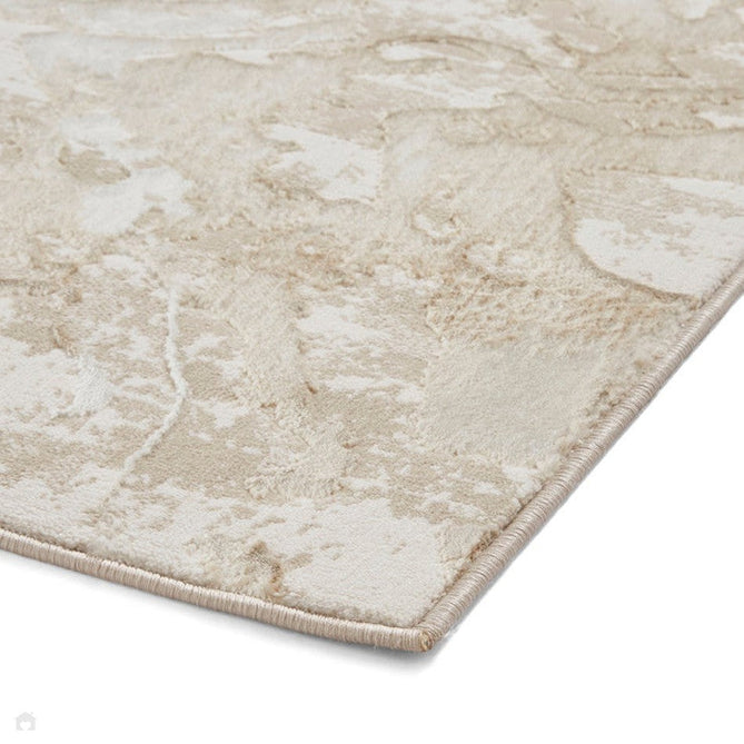 Tidal TL982 Modern Abstract Distressed Metallic Shimmer Soft Smooth Textured Polyester Low Profile Short Pile Beige/Cream/Earth Rug-Think Rugs-Rug Love - The Most Loved Rug Store