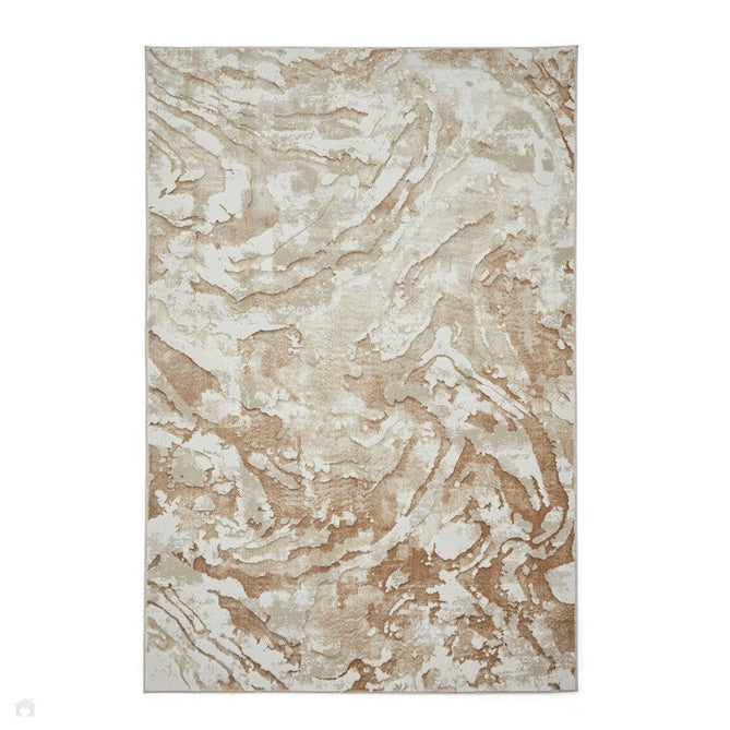 Tidal TL982 Modern Abstract Distressed Metallic Shimmer Soft Smooth Textured Polyester Low Profile Short Pile Beige/Cream/Earth Rug-Think Rugs-Rug Love - The Most Loved Rug Store